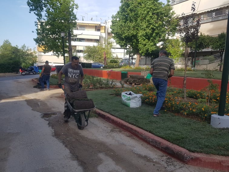 Χαϊδάρι, οδός Νάξου, ανάπλαση, πράσινο