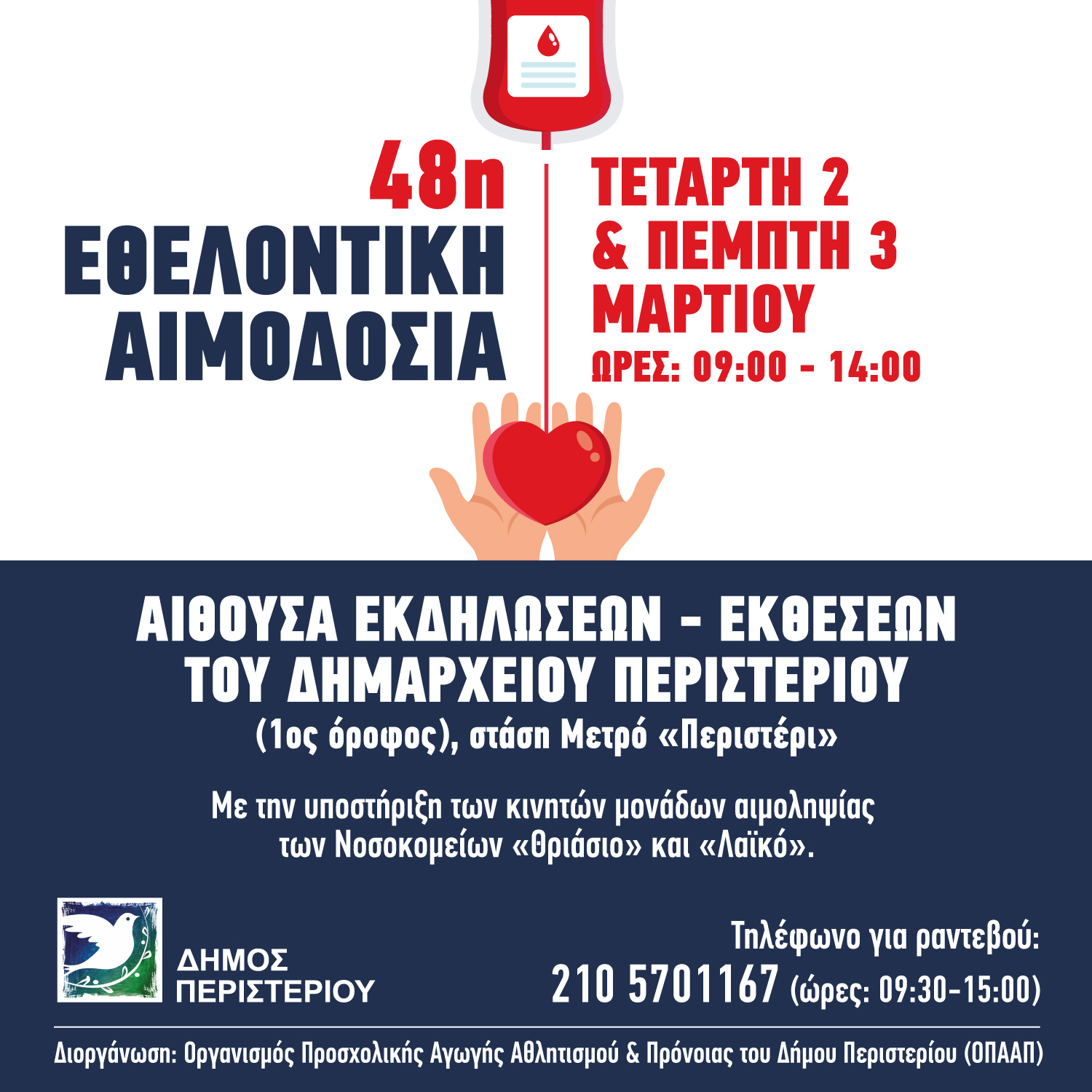 48η Εθελοντική Αιμοδοσία, Περιστέρι 